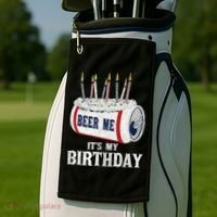 Beer Me Its My Birthday Funny Drinking Party Golf Towel thumb 2