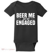Beer Me I Just Got Engaged Funny Engagement Gift Baby Bodysuit thumb 0