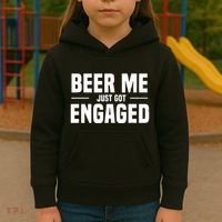 Beer Me I Just Got Engaged Funny Engagement Gift Kids Hoodie thumb 3