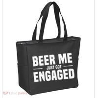 Beer Me I Just Got Engaged Funny Engagement Gift Tote Bag thumb 2
