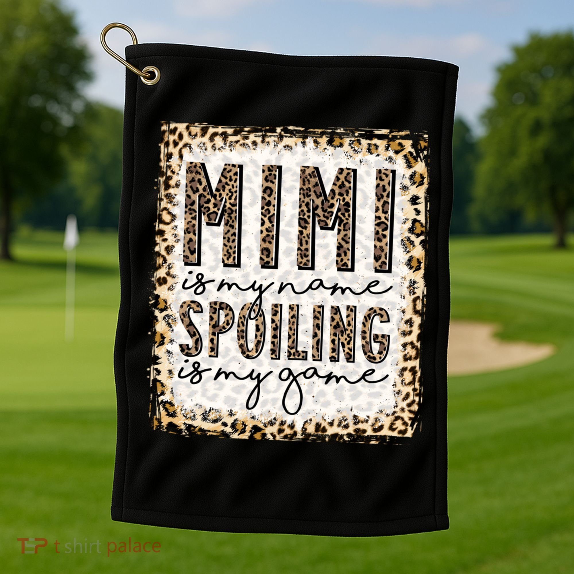 Bleached Mimi Is My Name Spoiling Is My Game Funny Mimi Life Gift Golf Towel