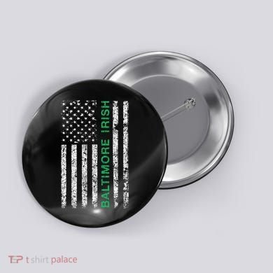 Baltimore Maryland Irish American Ireland US Flag Button