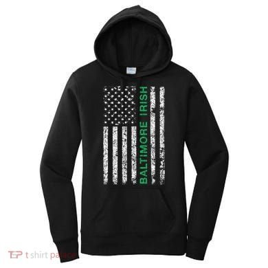 Baltimore Maryland Irish American Ireland US Flag Women's Hoodie