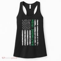 Baltimore Maryland Irish American Ireland US Flag Women's Tank Top thumb 0