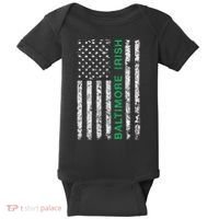 Baltimore Maryland Irish American Ireland US Flag Baby Bodysuit thumb 0