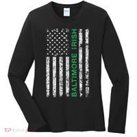 Baltimore Maryland Irish American Ireland US Flag Women's Long Sleeve Shirt thumb 0