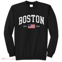 Boston Massachusetts July 4th Us Flag Retro Throwback Sweatshirt thumb 0