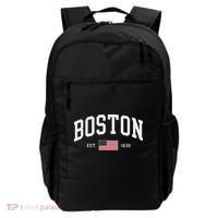 Boston Massachusetts July 4th Us Flag Retro Throwback Backpack thumb 0