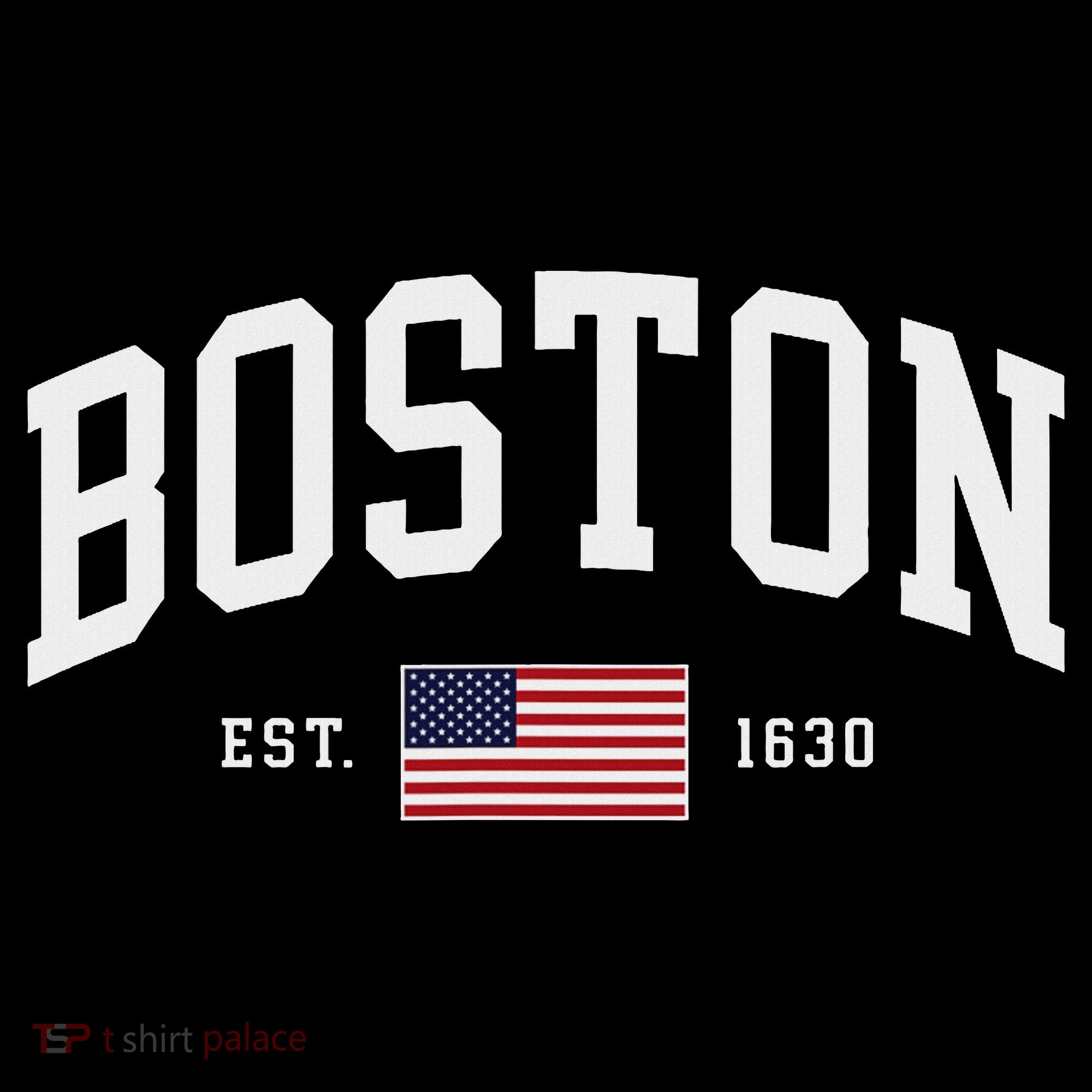Boston Massachusetts July 4th Us Flag Retro Throwback Women's Hoodie