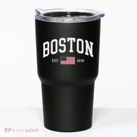 Boston Massachusetts July 4th Us Flag Retro Throwback Tumbler thumb 0