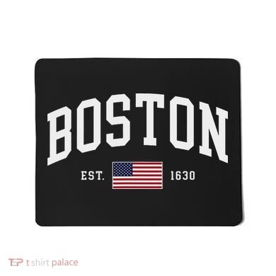 Boston Massachusetts July 4th Us Flag Retro Throwback Mousepad