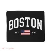 Boston Massachusetts July 4th Us Flag Retro Throwback Mousepad thumb 0