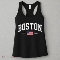 Boston Massachusetts July 4th Us Flag Retro Throwback Women's Tank Top thumb 3