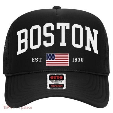 Boston Massachusetts July 4th Us Flag Retro Throwback Hat