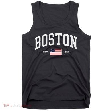 Boston Massachusetts July 4th Us Flag Retro Throwback Tank Top