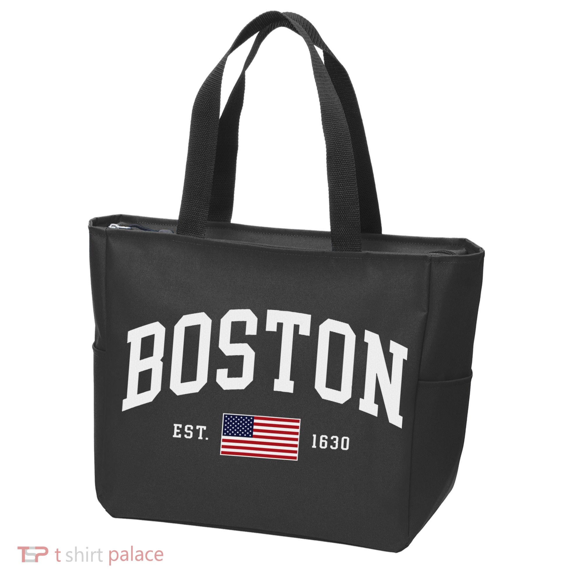 Boston Massachusetts July 4th Us Flag Retro Throwback Tote Bag
