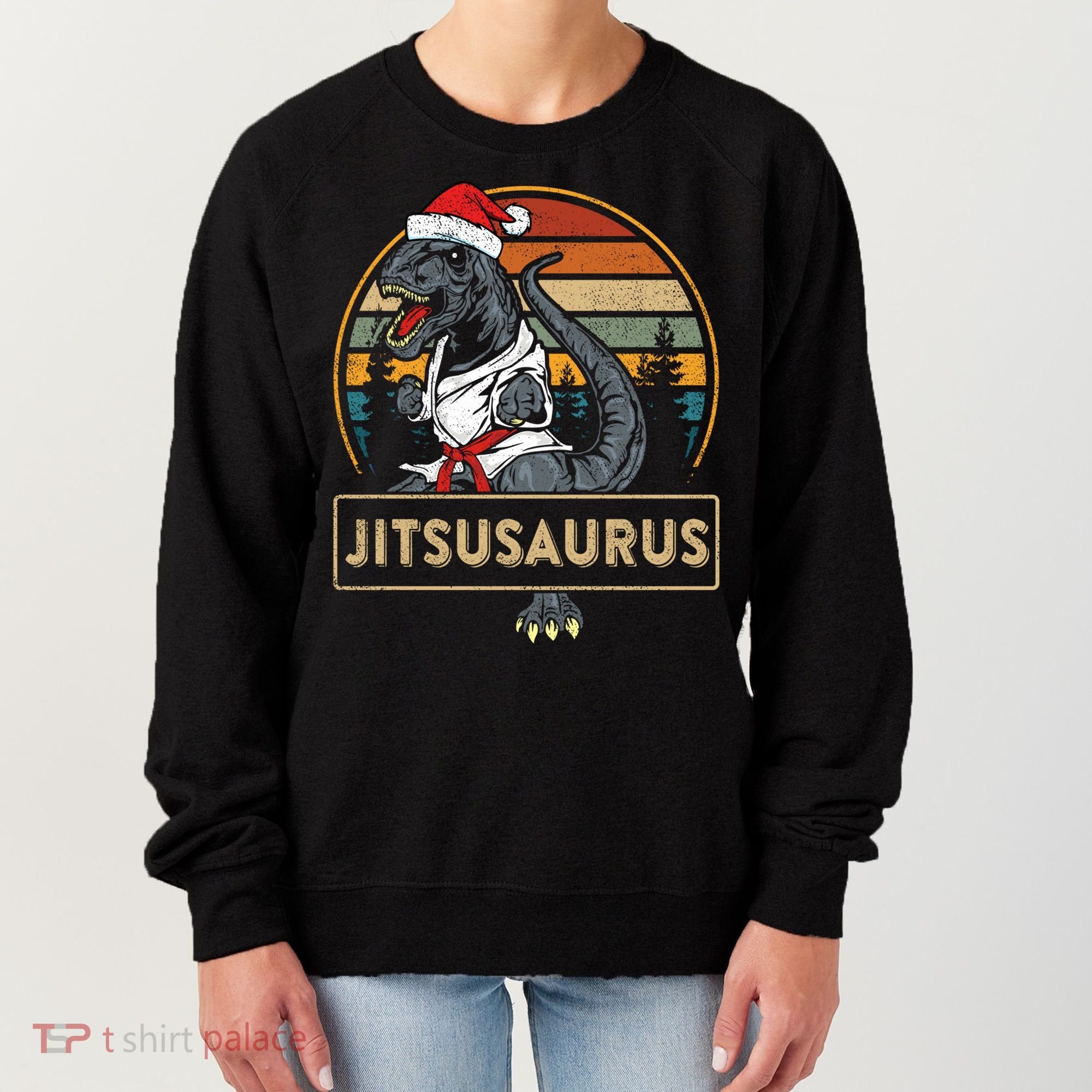 Brazilian Mma Jiu Jitsu Jitsusaurus Dinosaurs Christmas Gift Women's Sweatshirt