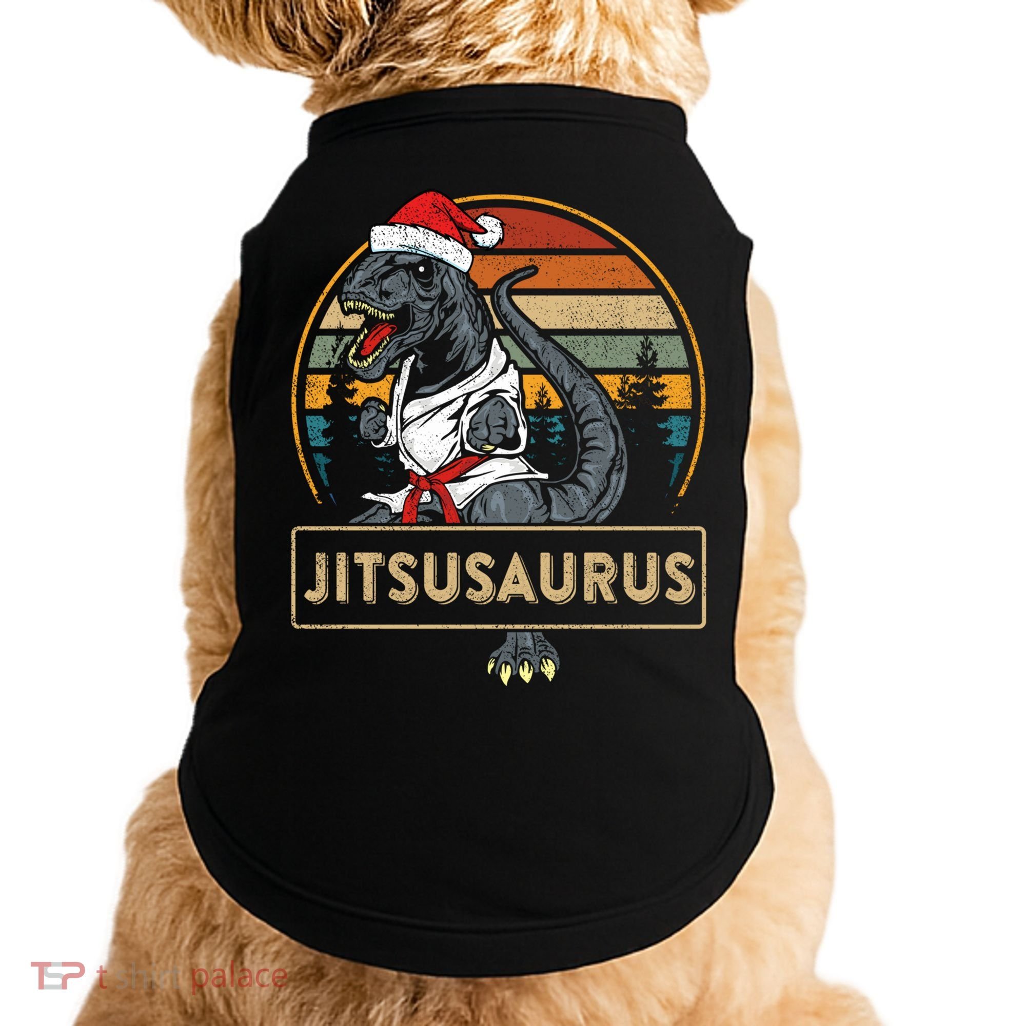 Brazilian Mma Jiu Jitsu Jitsusaurus Dinosaurs Christmas Gift Doggie Tank