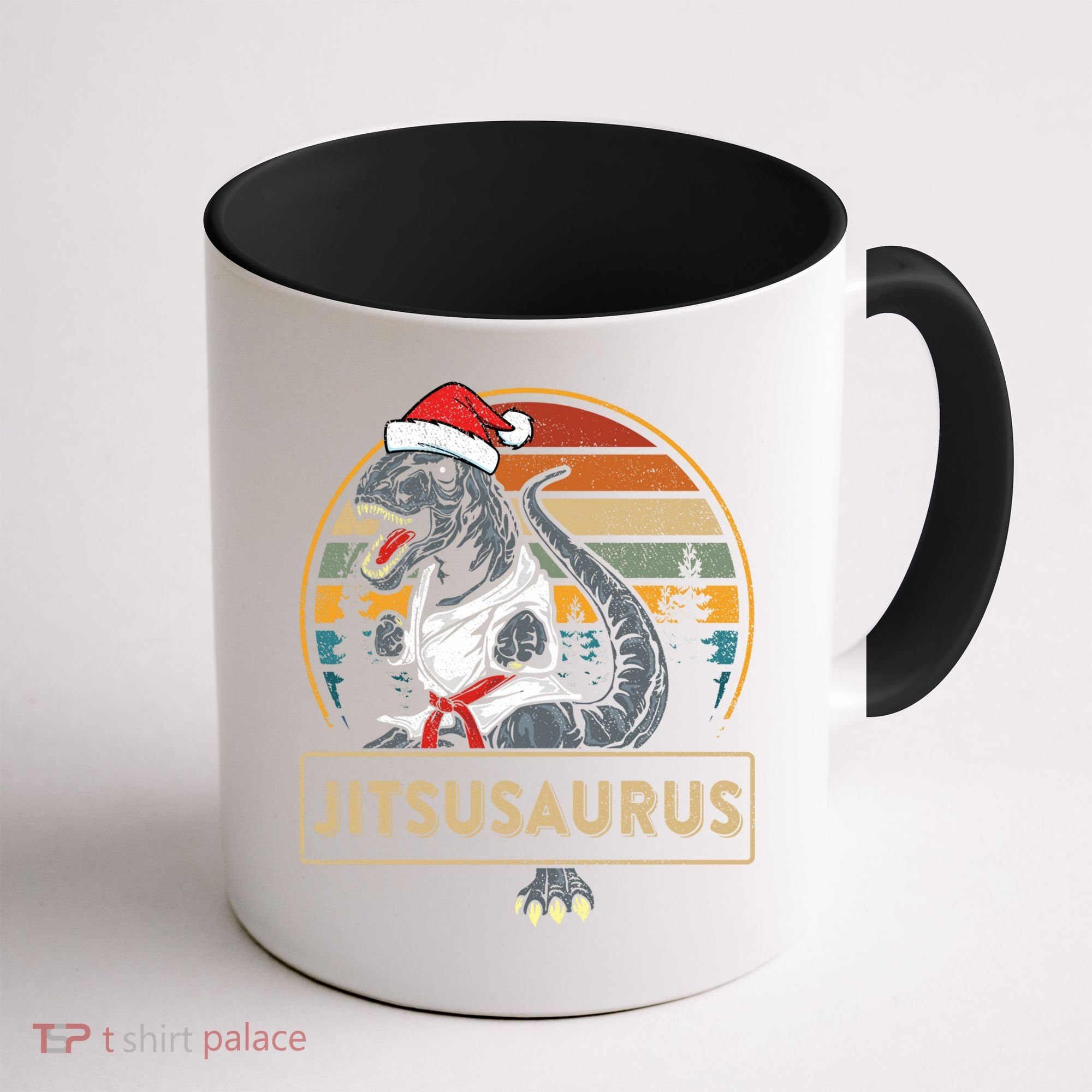 Brazilian Mma Jiu Jitsu Jitsusaurus Dinosaurs Christmas Gift Coffee Mug