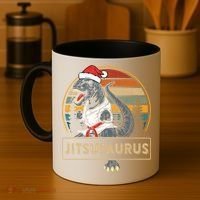 Brazilian Mma Jiu Jitsu Jitsusaurus Dinosaurs Christmas Gift Coffee Mug thumb 4