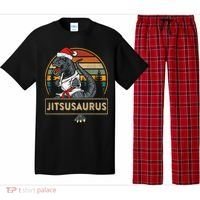 Brazilian Mma Jiu Jitsu Jitsusaurus Dinosaurs Christmas Gift Pajama Set thumb 0