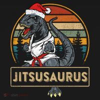Brazilian Mma Jiu Jitsu Jitsusaurus Dinosaurs Christmas Gift Women's Hoodie thumb 2