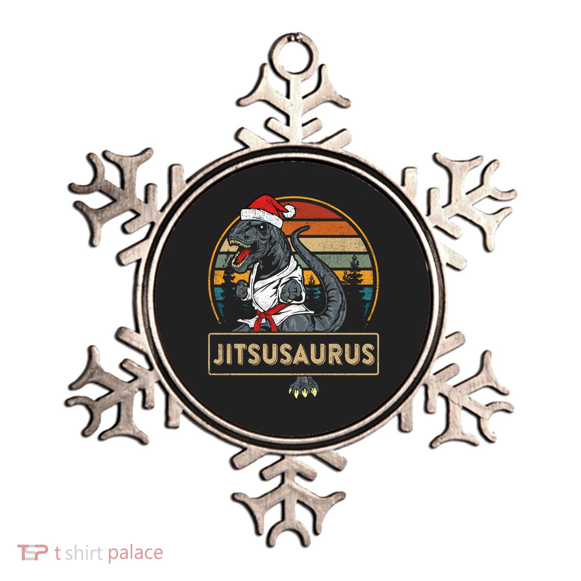 Brazilian Mma Jiu Jitsu Jitsusaurus Dinosaurs Christmas Gift Ornament