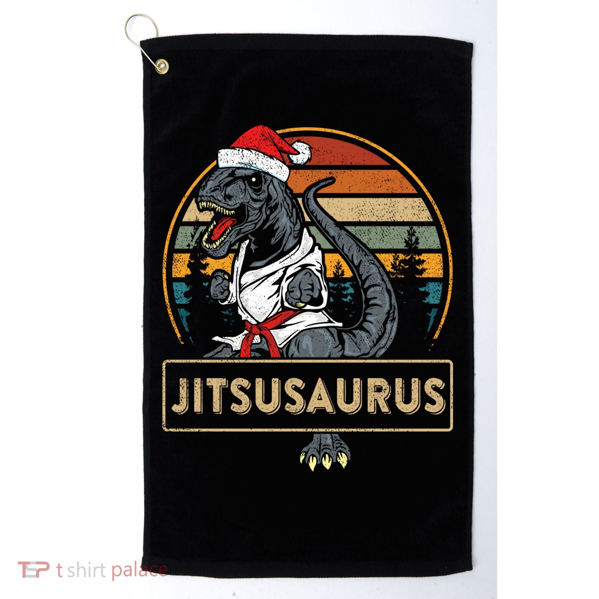 Brazilian Mma Jiu Jitsu Jitsusaurus Dinosaurs Christmas Gift Golf Towel