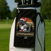 Brazilian Mma Jiu Jitsu Jitsusaurus Dinosaurs Christmas Gift Golf Towel thumb 2