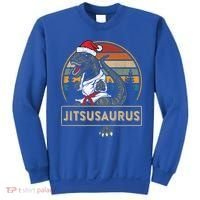 Brazilian Mma Jiu Jitsu Jitsusaurus Dinosaurs Christmas Gift Sweatshirt thumb 0