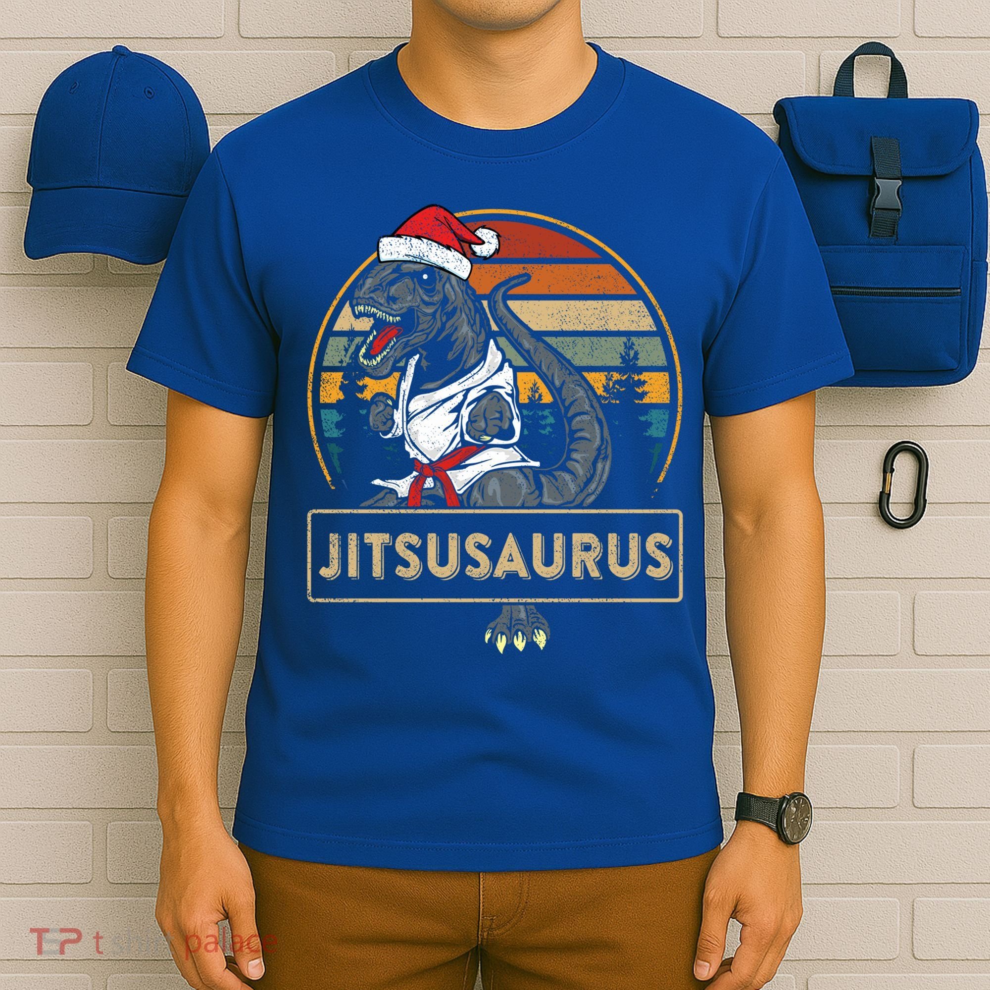 Brazilian Mma Jiu Jitsu Jitsusaurus Dinosaurs Christmas Gift T-Shirt
