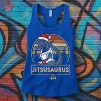 Brazilian Mma Jiu Jitsu Jitsusaurus Dinosaurs Christmas Gift Women's Tank Top thumb 3
