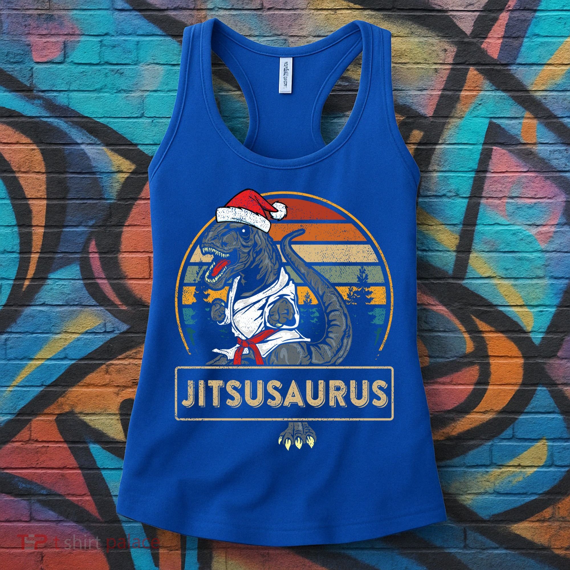 Brazilian Mma Jiu Jitsu Jitsusaurus Dinosaurs Christmas Gift Women's Tank Top