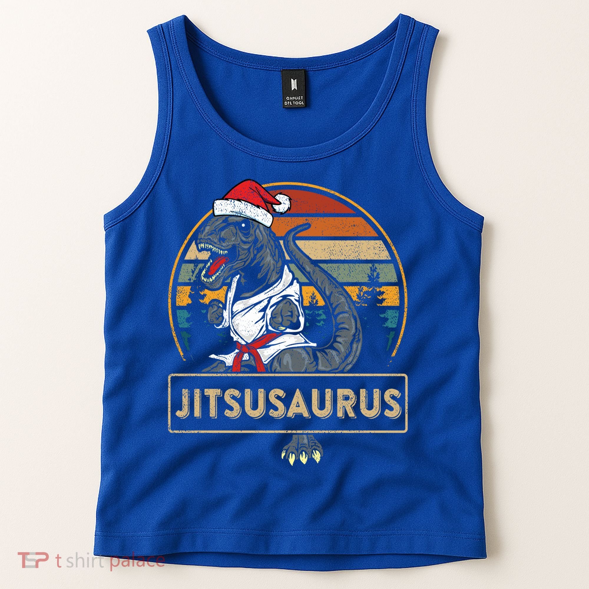 Brazilian Mma Jiu Jitsu Jitsusaurus Dinosaurs Christmas Gift Tank Top