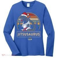 Brazilian Mma Jiu Jitsu Jitsusaurus Dinosaurs Christmas Gift Women's Long Sleeve Shirt thumb 0