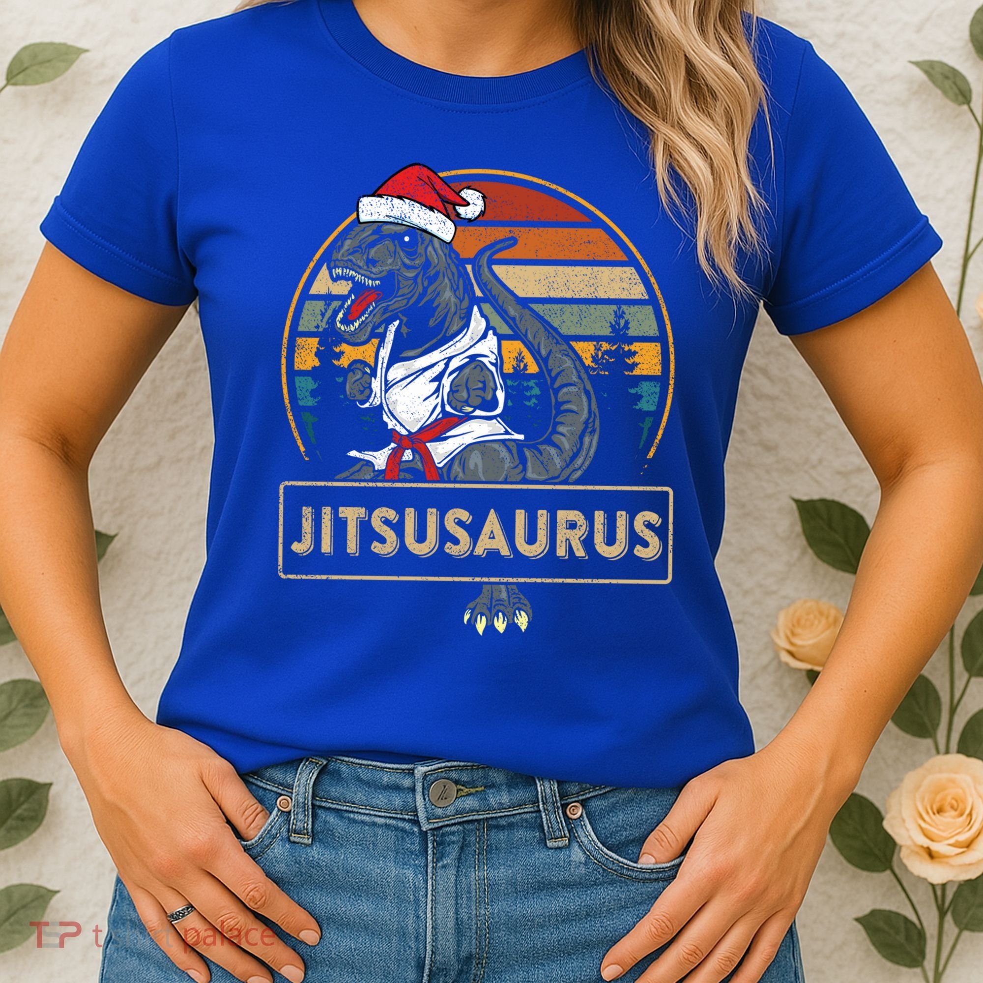 Brazilian Mma Jiu Jitsu Jitsusaurus Dinosaurs Christmas Gift Women's T-Shirt