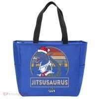 Brazilian Mma Jiu Jitsu Jitsusaurus Dinosaurs Christmas Gift Tote Bag thumb 0