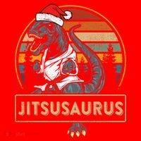 Brazilian Mma Jiu Jitsu Jitsusaurus Dinosaurs Christmas Gift Santa Hat thumb 1