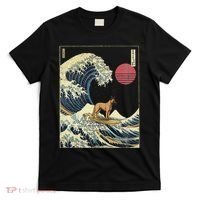 Belgian Malinois Japanese Kanagawa Wave Funny Surf Dog T-Shirt thumb 0