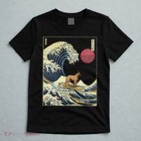 Belgian Malinois Japanese Kanagawa Wave Funny Surf Dog T-Shirt thumb 5