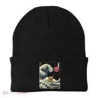 Belgian Malinois Japanese Kanagawa Wave Funny Surf Dog Beanie thumb 0