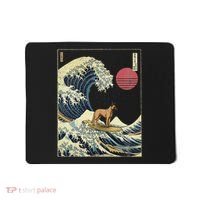 Belgian Malinois Japanese Kanagawa Wave Funny Surf Dog Mousepad thumb 0