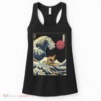 Belgian Malinois Japanese Kanagawa Wave Funny Surf Dog Women's Tank Top thumb 0