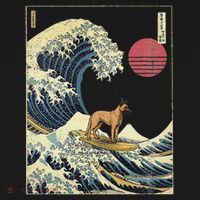 Belgian Malinois Japanese Kanagawa Wave Funny Surf Dog Visor thumb 3