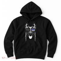 Belgian Malinois K9 Unit Thin Blue Line Flag Police Gift Hoodie thumb 0