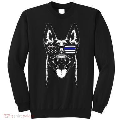 Belgian Malinois K9 Unit Thin Blue Line Flag Police Gift Sweatshirt