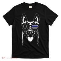 Belgian Malinois K9 Unit Thin Blue Line Flag Police Gift T-Shirt thumb 0