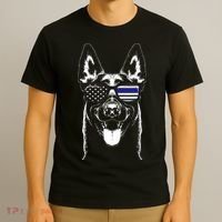 Belgian Malinois K9 Unit Thin Blue Line Flag Police Gift T-Shirt thumb 3