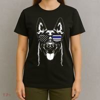 Belgian Malinois K9 Unit Thin Blue Line Flag Police Gift T-Shirt thumb 4