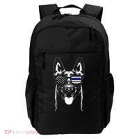 Belgian Malinois K9 Unit Thin Blue Line Flag Police Gift Backpack thumb 0